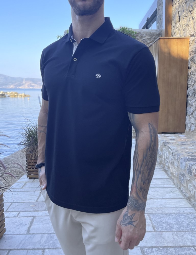 Everbest ανδρική μαύρη πικέ Polo μπλούζα Plus Size 252834 φωτογραφία